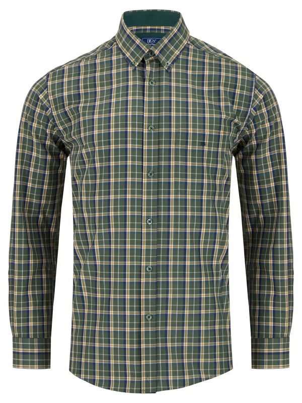 DG’s Drifter Mens Long Sleeve Check Shirt Ivano 14474/35 Olive