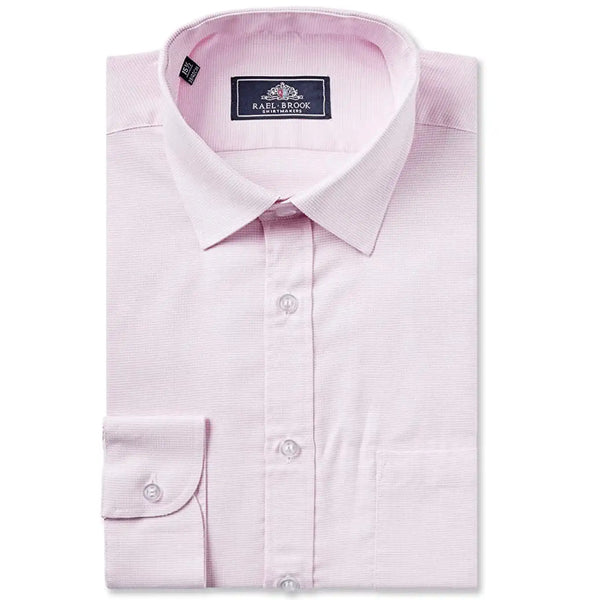 Rael Brook Long Sleeve Micro Dooby Shirt & Tie Set - Pink