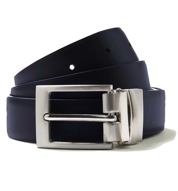 Remus Uomo Reversible Leather Belt Navy/Black - Belts