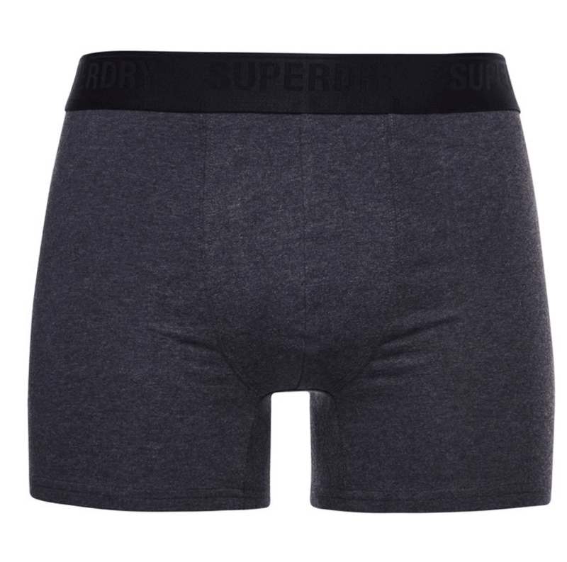 Superdry Organic Cotton Classic 3 Pack Boxers - Black/Charcoal/Grey