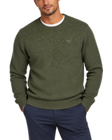Barbour Mens Tisbury Crew Neck Wool Sweater Forest Green