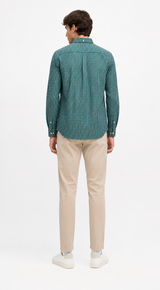 Superdry Preppy Poplin Men's Long Sleeve Shirt Green Check