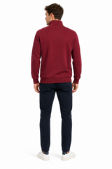 GANT Mens Regular Shield Half Zip Sweatshirt Deep Grape Wine