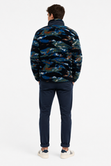 Superdry Mens Terrain Fleece Zip Through Jacket Navy Camo