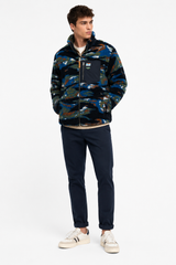 Superdry Mens Terrain Fleece Zip Through Jacket Navy Camo