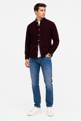 Superdry Mens Classic Needle Cord Shirt Winter Port