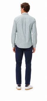 Gant Mens Regular Classic Poplin Banker Stripe Shirt Dark Emerald