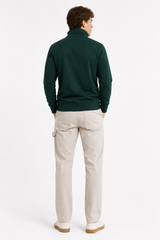 GANT Mens Regular Shield Half Zip Sweatshirt Tartan Green
