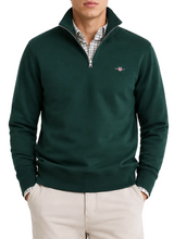 GANT Mens Regular Shield Half Zip Sweatshirt Tartan Green