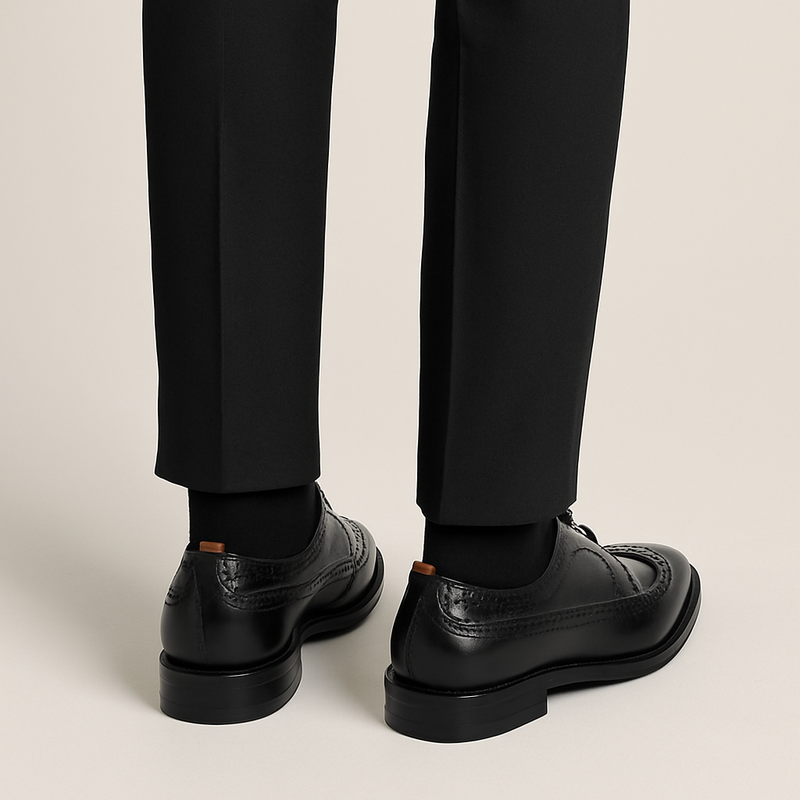 Base London Men's Havisham Leather Formal Shoes Waxy Black