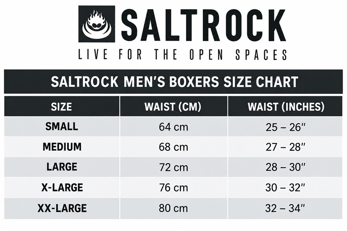 Saltrock size chart