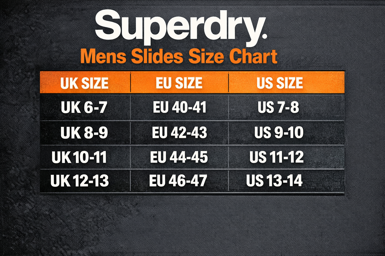 Superdry size chart