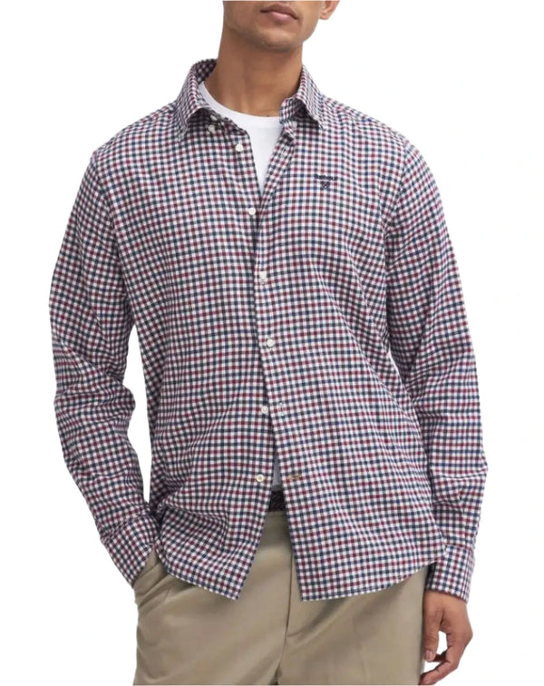 Barbour Finkle Tailored Gingham Shirt Merlot Northern Ireland Belfast