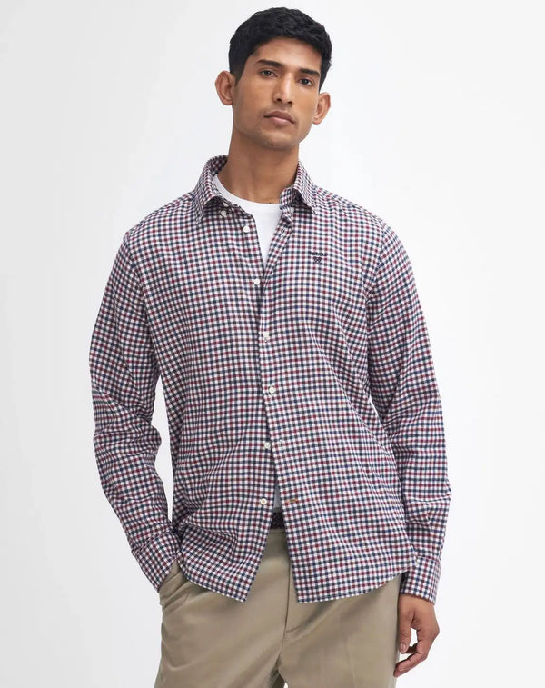 Barbour Finkle Tailored Gingham Shirt Merlot Northern Ireland Belfast