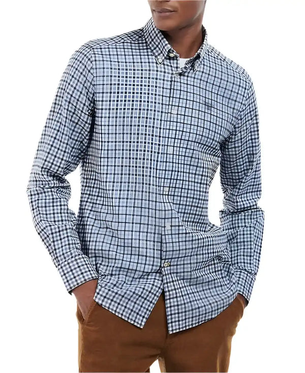 Barbour Finkle Tailored Gingham Shirt Navy Northern Ireland Belfast