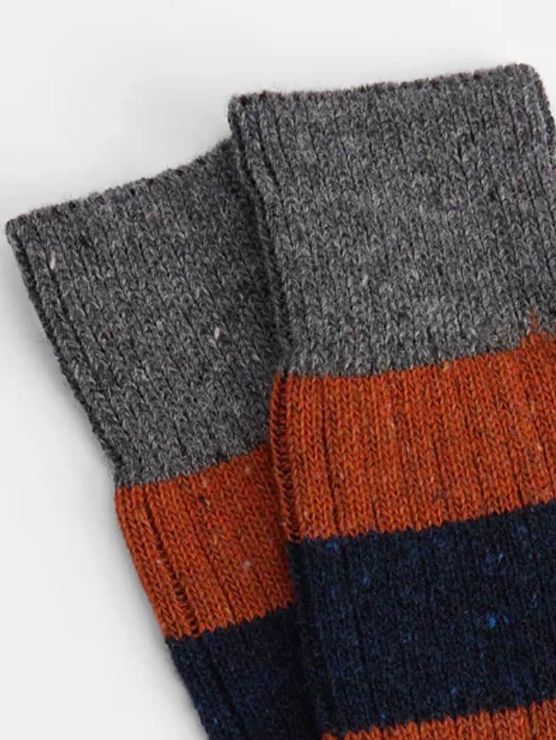 Barbour Houghton Stripe Socks Navy/Ginger Northern Ireland Belfast