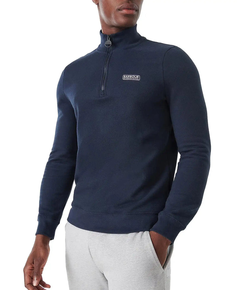 Barbour International Mens Essential Half Zip Sweatshirt Navy