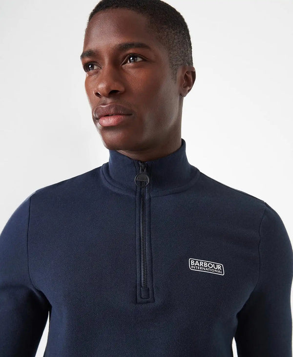 Barbour International Mens Essential Half Zip Sweatshirt Navy