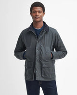 Barbour Mens Ambleside Waxed Jacket Grey/ Blue Granite Tartan