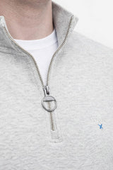 Barbour Mens Beckhill Half Zip Sweatshirt Grey Marl Northern Ireland