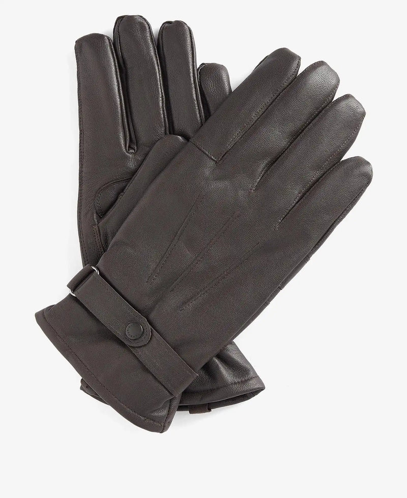 Barbour Mens Burnished Leather Thinsulate Gloves Dark Brown Northern