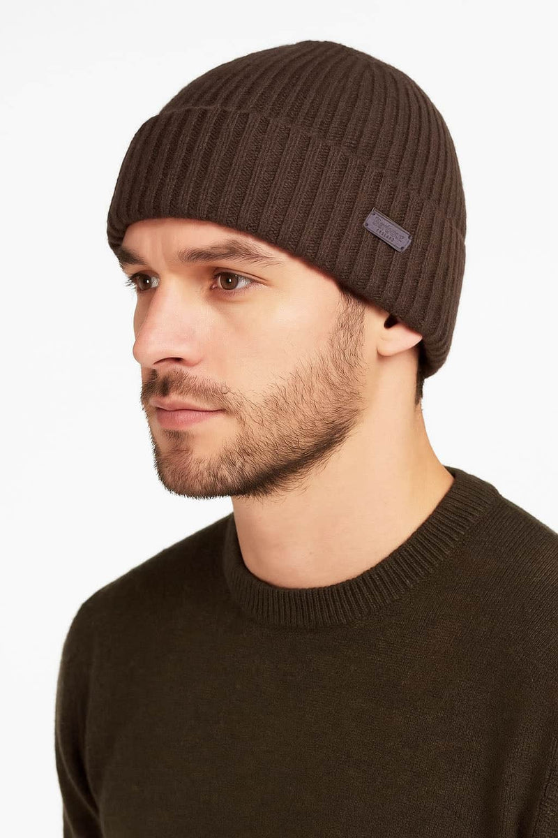 Barbour Mens Carlton Beanie Hat Light Mid Brown Northern Ireland