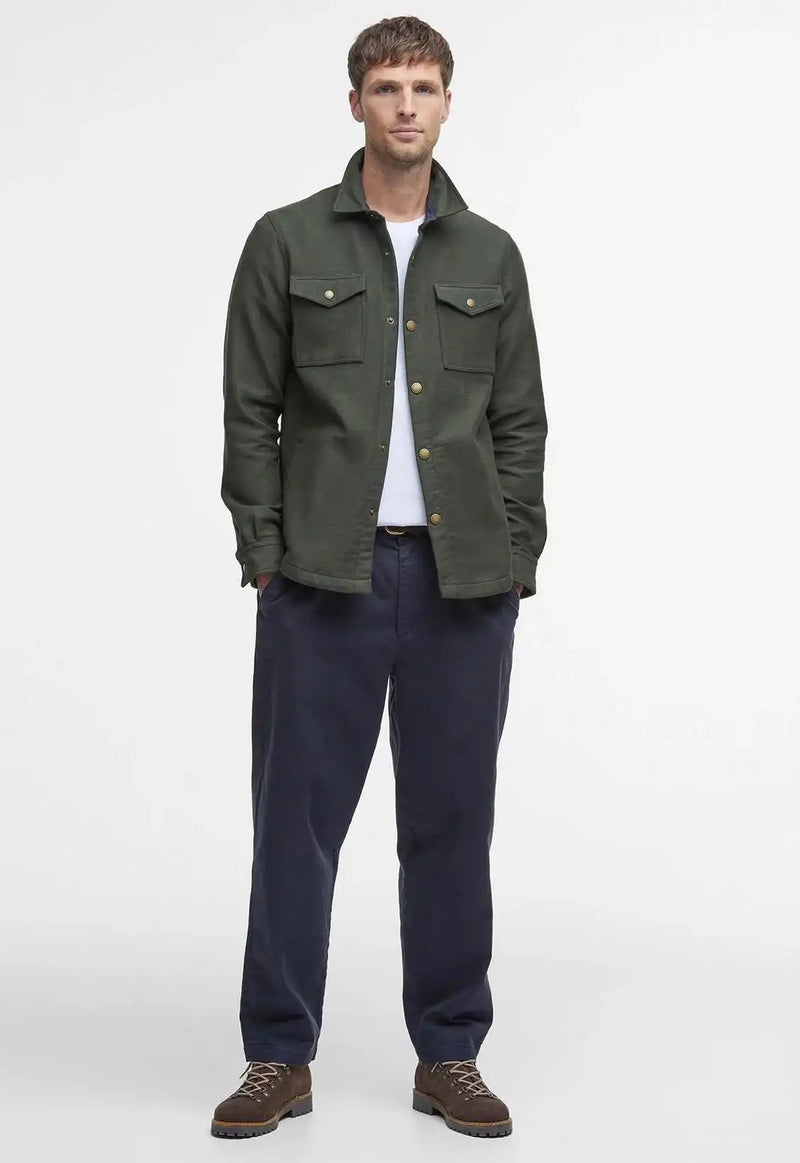 Barbour Mens Carrbridge Tailored Twill Overshirt Olive Northern