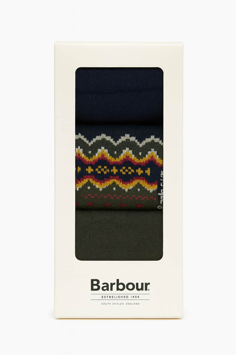 Barbour Mens Case Socks Gift Box 3 Pack Classic Tartan 7-11 UK
