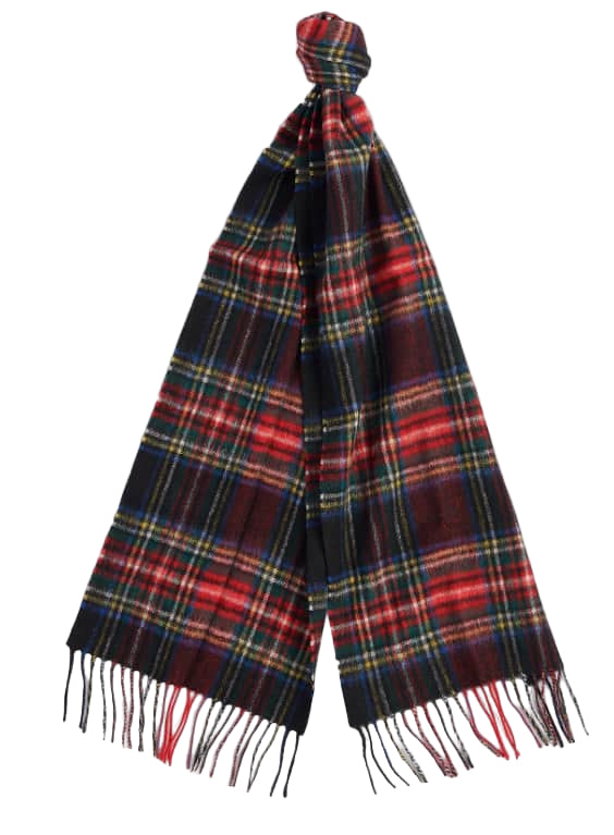 Barbour Mens Check Tartan Scarf Black Stewart Northern Ireland Belfast