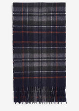 Barbour Mens Check Tartan Scarf Navy Ginger Northern Ireland Belfast