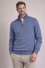 Barbour Mens Cotton Half Zip Jumper Dusk Blue Northern Ireland Belfast