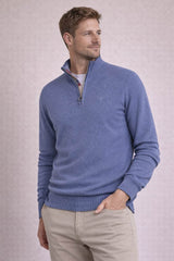 Barbour Mens Cotton Half Zip Jumper Dusk Blue Northern Ireland Belfast