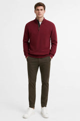Barbour Mens Cotton Half Zip Knit Jumper Russet Northern Ireland