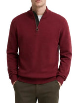 Barbour Mens Cotton Half Zip Knit Jumper Russet Northern Ireland