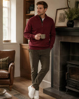 Barbour Mens Cotton Half Zip Knit Jumper Russet Northern Ireland