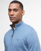 Barbour Mens Cotton Half Zip Knitted Jumper Blue Stone Northern