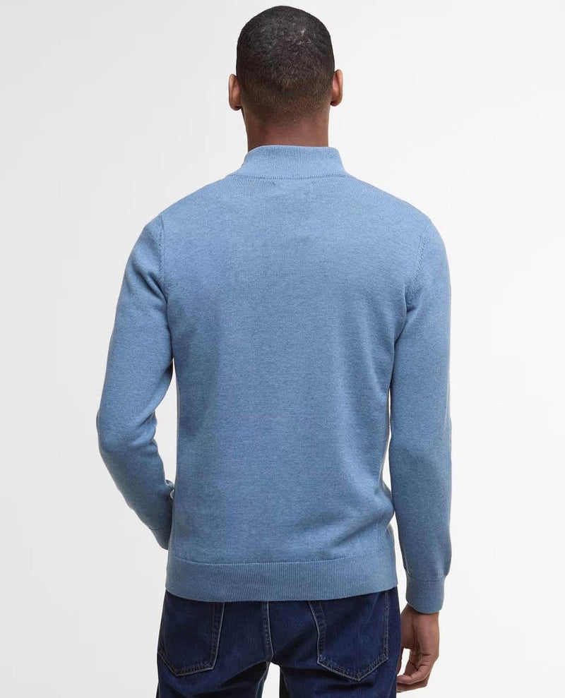 Barbour Mens Cotton Half Zip Knitted Jumper Blue Stone Northern