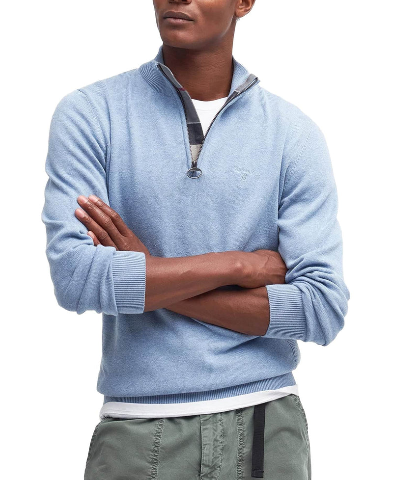 Barbour Men’s Cotton Half Zip Sweater Dark Chambray Northern