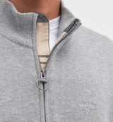 Barbour Mens Cotton Half Zip Sweater Grey Marl Northern Ireland