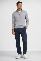 Barbour Mens Cotton Half Zip Sweater Grey Marl Northern Ireland