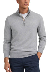 Barbour Mens Cotton Half Zip Sweater Grey Marl Northern Ireland
