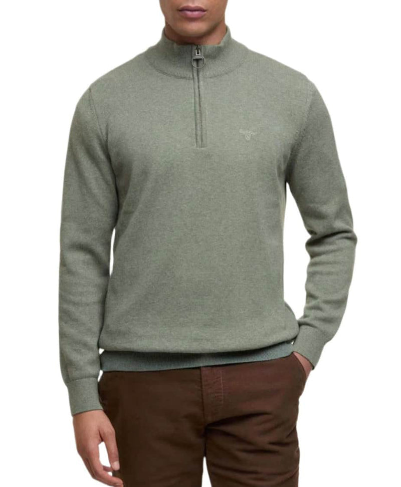 Barbour Half Zip Sweater Green