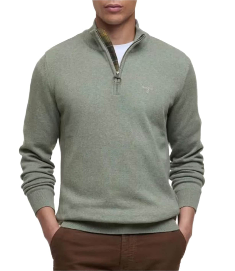 Barbour Mens Cotton Knit Half Zip Thyme Northern Ireland Belfast