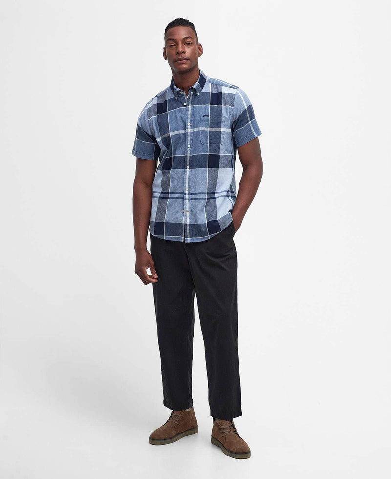 Barbour Mens Doughill Short Sleeve Shirt Berwick Blue Northern