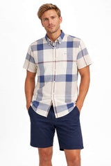 Barbour Mens Douglas Tailored Short Sleeve Shirt Oban Mist Tartan