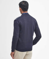 Barbour Mens Essential Carn Baffle Zip Through Knitted Jumper Navy