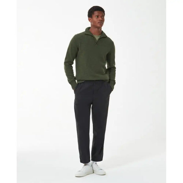 Barbour Mens Essential Lambswool Half Zip Jumper Mid Olive Northern
