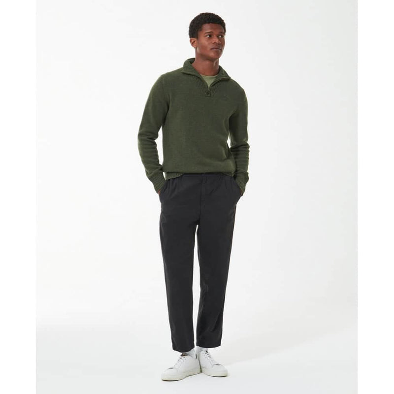 Barbour Mens Essential Lambswool Half Zip Jumper Mid Olive Northern
