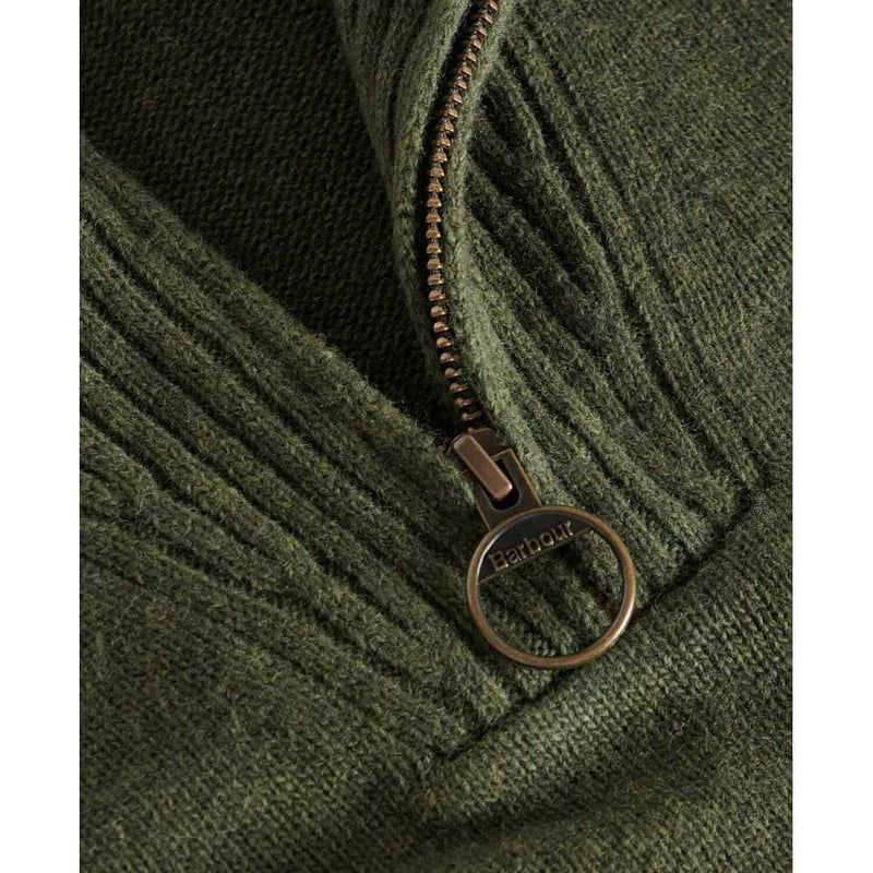 Barbour Mens Essential Lambswool Half Zip Jumper Mid Olive Northern