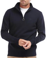 Barbour Mens Essential Lambswool Half Zip Jumper Navy Northern